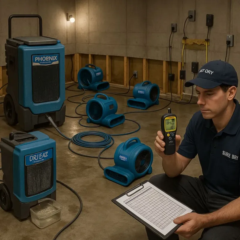 Structural Drying and Dehumidification process in Gibsonton, FL